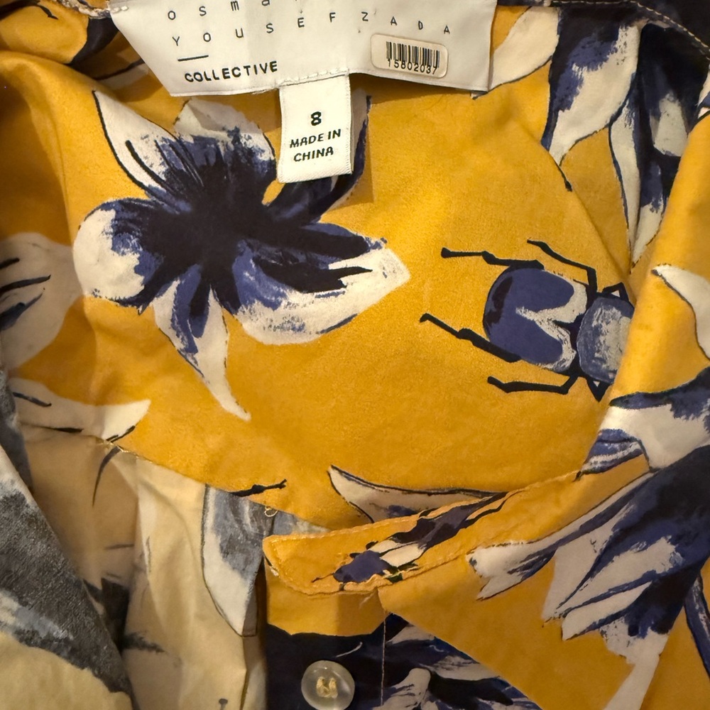 OSMAN Yellow and Blue Floral Dress